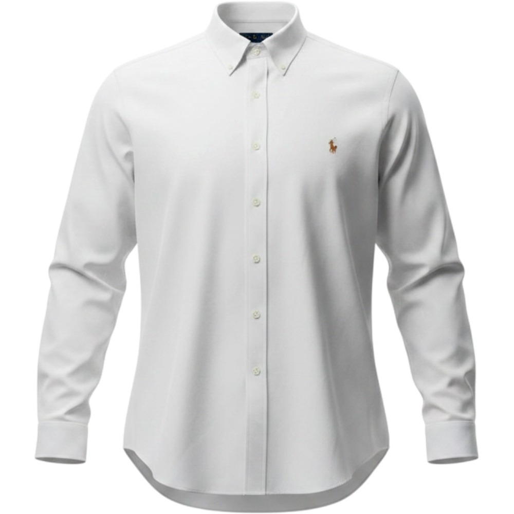 Ralph Lauren Mens 2XLT White‎ Long Sleeve Button Down Oxford Shirt Pony Logo